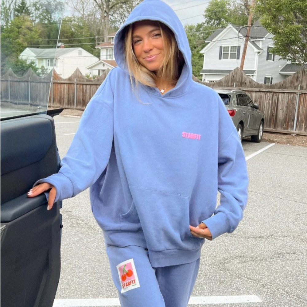 Starfit Women's Cherry Blue Hoodie